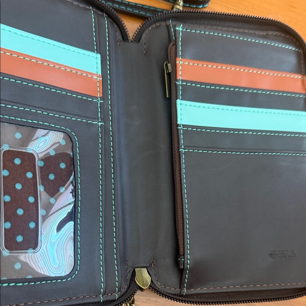 Chala Sea Turtle Crossbody Bag in Teal and Brown - Picture 3 of 4
